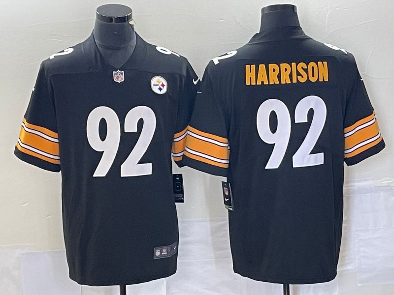 Men Pittsburgh Steelers #92 Harrison Black Nike Vapor Limited NFL Jersey